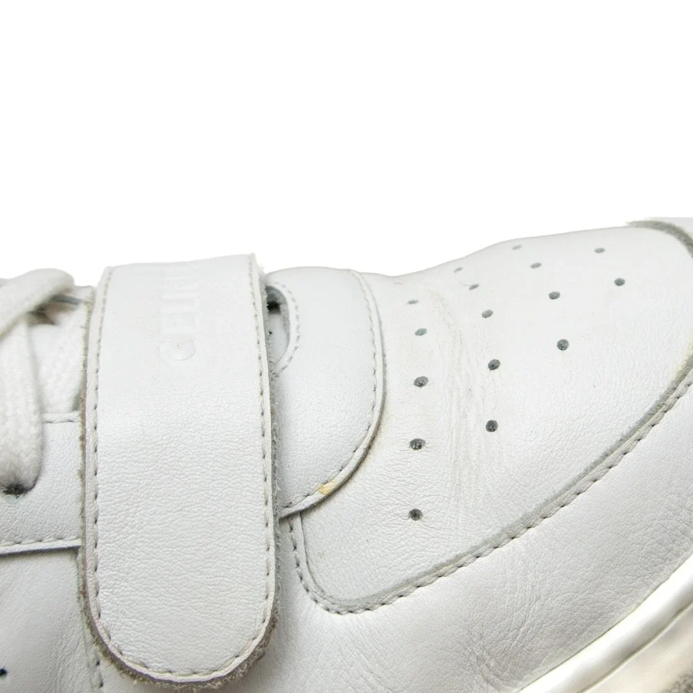 CELINE CT-02 Womens White Calf‎ Leather High-Top Logo Sneakers SIZE 37 EU / 7 US